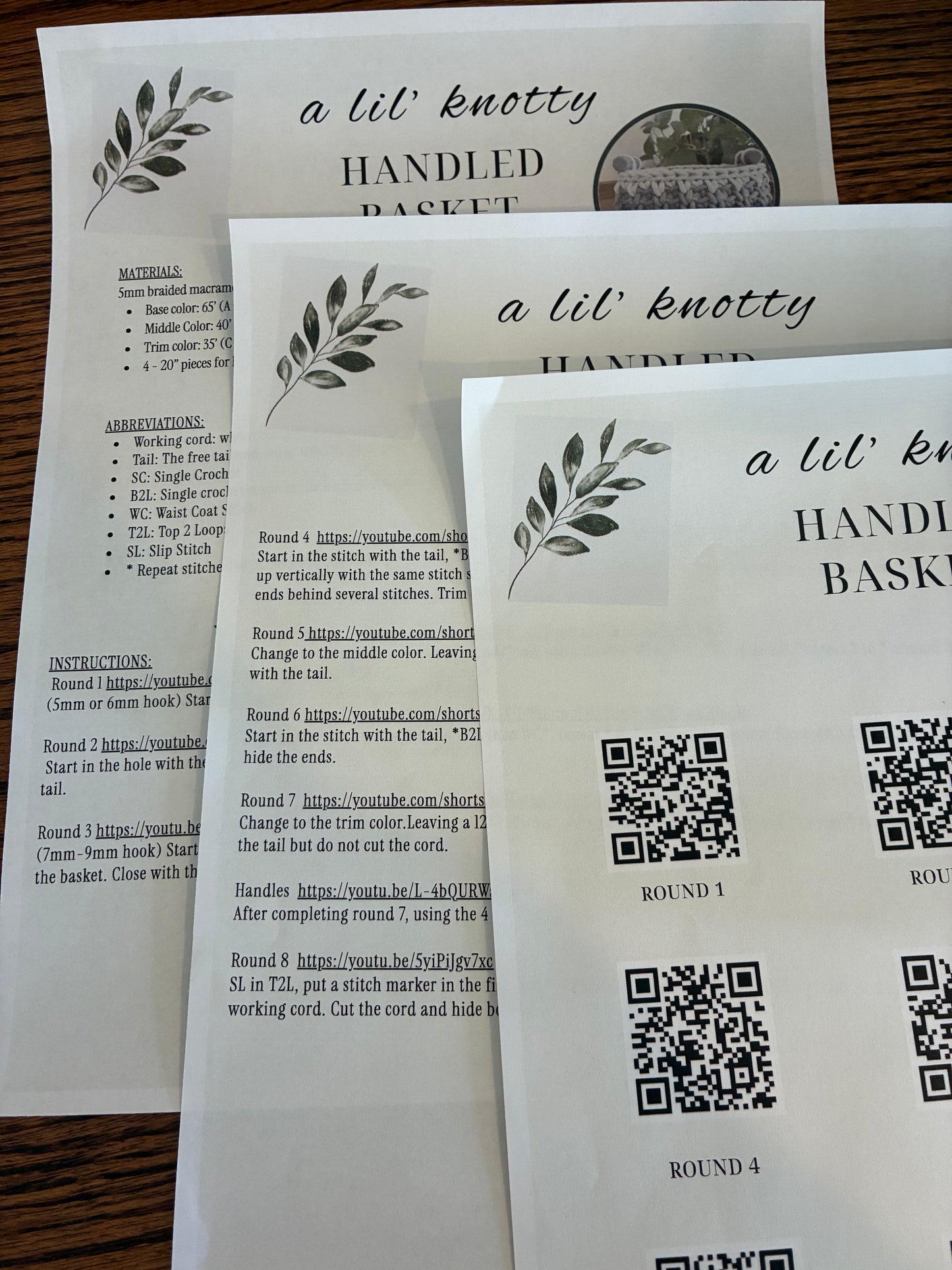 Handled Basket DIY kit (Green)