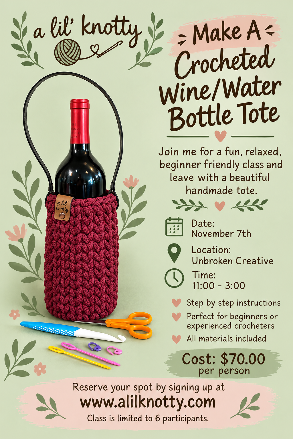 November 7th Wine Tote Class